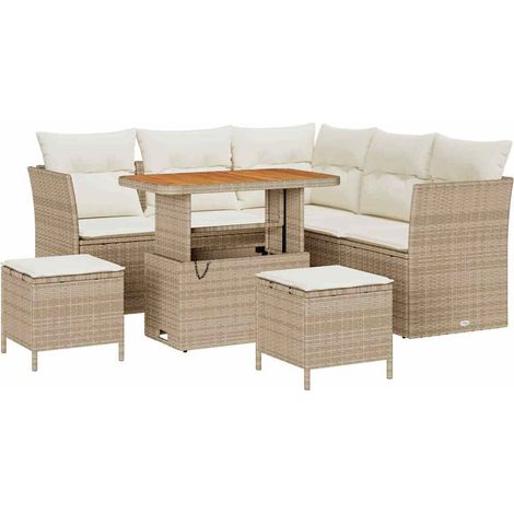 Maison Exclusive - Set Divano da Giardino con cuscino 8 pcs beige e panna