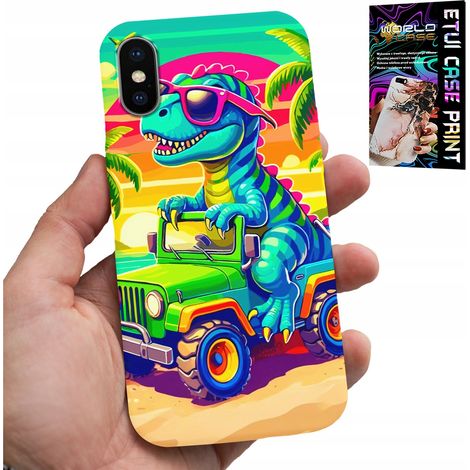 Custodia per iPhone X / XS - motivo dinosauro su camion per bambini (1/5)