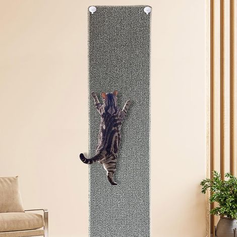 Alfombrilla rascadora para gatos, 100 x 40 cm, extragruesa, para pared, ideal para trepar o usar como alfombrilla para el sofá. (1/4)