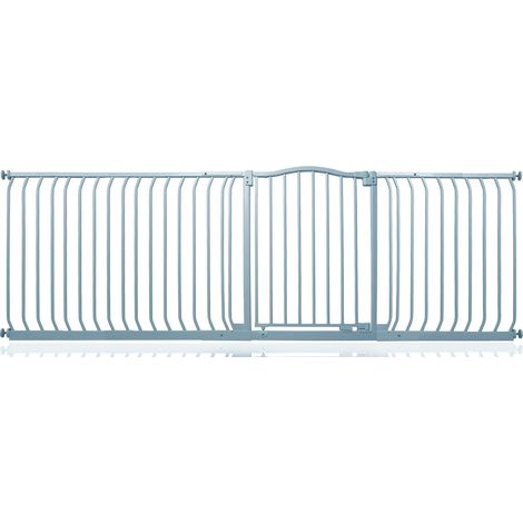 Safetots Curved Top Safety Gate, 225cm - 234cm, Matt Grey, Pressure Fit Stair Gate