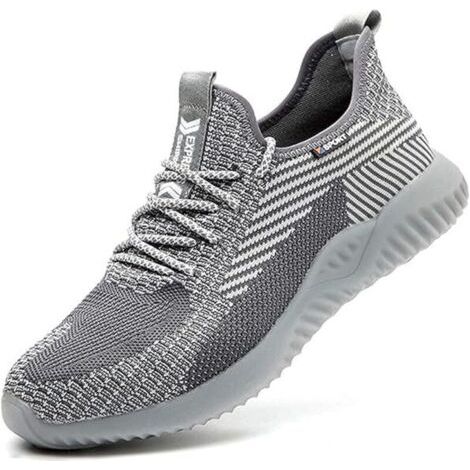 Chaussures de Sécurité Unisexes à Bout en Acier - Baskets Légères Résistantes à la Perforation pour l'Industrie et la Construction Gris 46 (1/4)