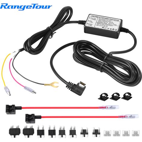 Kit de câblage DVR - Range Tour - Convertisseur 12/24V à 5V - 2.5A - Câble d'alimentation - Surveillance 24/24