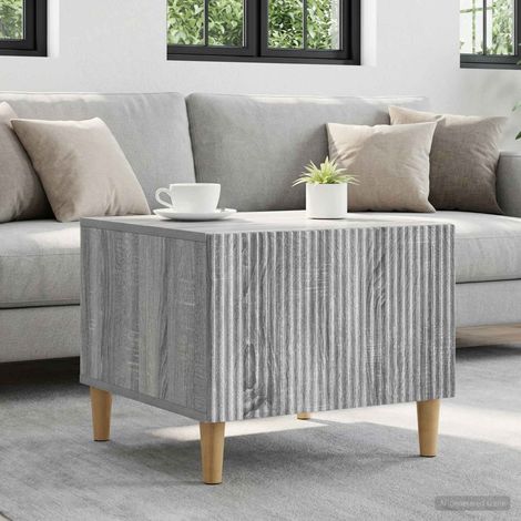 Table basse avec tiroir et étagère Sonoma gris 49 x 50 x 40 cm en bois d’ingénierie - PANGIVO (1/5)