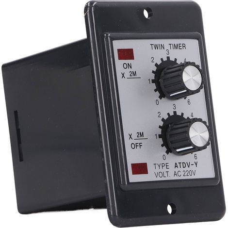 Relais temporisé double 12 m, bobine en cuivre, contacts argentés, anti-interférences, 220 V CA (1/5)