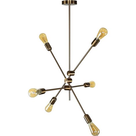 Deckenlampe in Messing Sputnik 6-flammig verstellbar