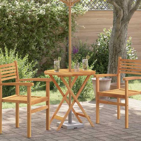 vidaXL Tavolo da Giardino Pieghevole Ø60x75cm Massello di Eucalipto