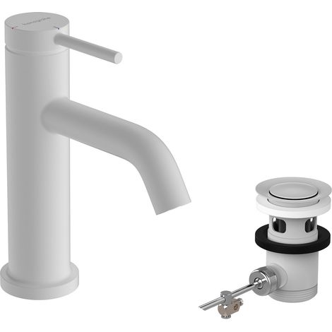 Hansgrohe Tecturis S - Waschtischarmatur mit Ablaufgarnitur, CoolStart, EcoSmart, weiß matt 73302700 (1/5)