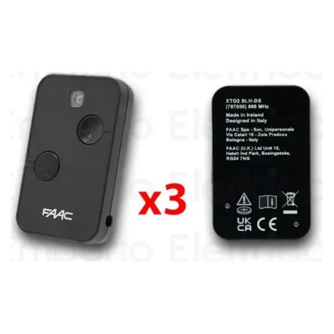 Télécommande FAAC 3 x 2 canaux XT2 868 SLH LR 787009 (1/3)