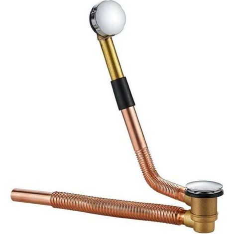 Drain de baignoire à câble complet avec siphon réglable, cuivre, régler et oublier (1/4)