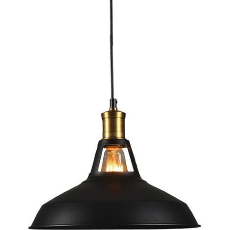 Lampadario a testa singola (attacco a vite E27) — Lampada a sospensione in metallo in stile industriale, plafoniera — Decorazione per soggiorno, sala da pranzo e bar