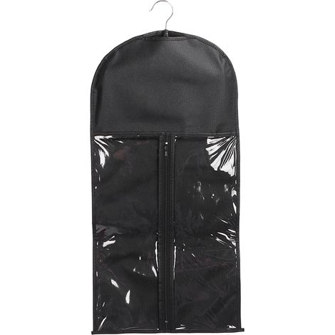 Sac de rangement pour extensions de cheveux portable et anti-poussière avec fermeture éclair, idéal pour les voyages et le quotidien (noir) (1/5)