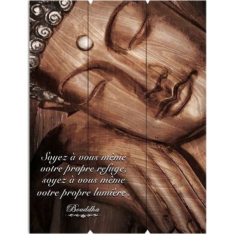 Décoration murale en bois Votre Refuge 30 x 40 cm
