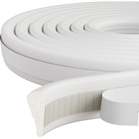 5m Door Window Foam Seal, Cold Weather Insulation, Soundproof Door Seal, Front Door Seal, Self-Adhesive Caulking Strip for Sealing Door and Window Gaps, White, 1 Volume (1/5)