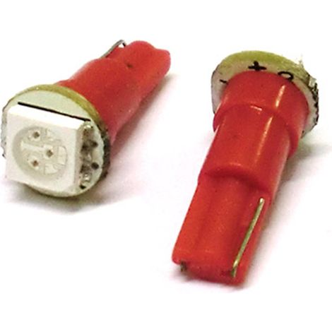 Lampada Led T5 W1,2W 1 Smd Rosso Luci Cruscotto 12V (1/2)
