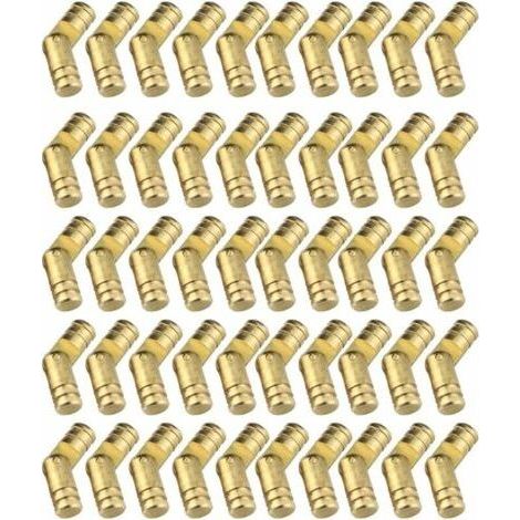 50 Stück Mini-Scharniere aus Messing, verdeckte Scharniere, Möbelscharniere, unsichtbare T-Scharniere, zylindrische Scharniere für DIY-Bastelarbeiten, kleine Möbelboxen, Werkzeugkästen (1/5)
