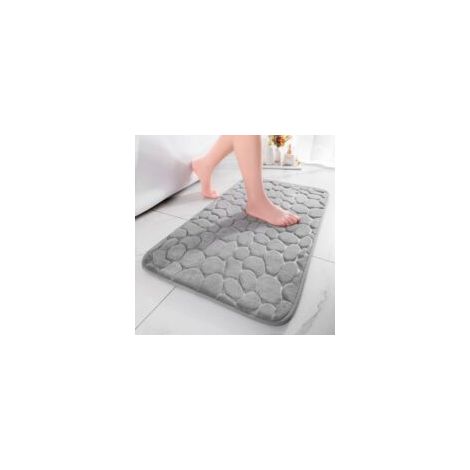 Tappetino da bagno in memory foam grigio chiaro, 40 x 60 cm, venduto singolarmente, assorbente e antiscivolo, adatto per bagno e soggiorno. - Crezuo