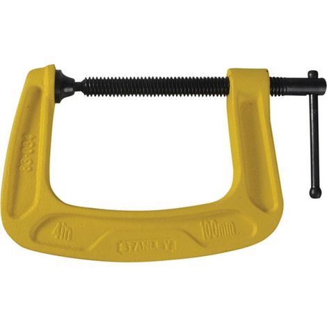 Stanley MaxSteel C-Zwinge Heavy-Duty Pliers, 100mm Jaw Width, 75mm Opening, 680kg Clamping Force, Corrosion-Resistant (1/3)