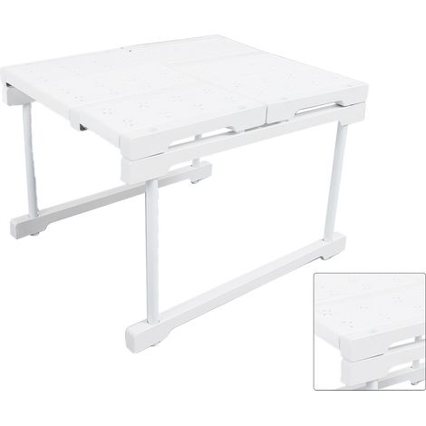 Étagère de placard extensible, étagère de rangement réglable pour placard, largeur 48 cm, hauteur 32 cm, longueur 27-38 cm (1/5)
