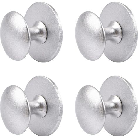 Boutons de placard adhésifs, boutons de placard de cuisine auto-adhésifs, poignées de tiroir, 4 pièces (argent sable)