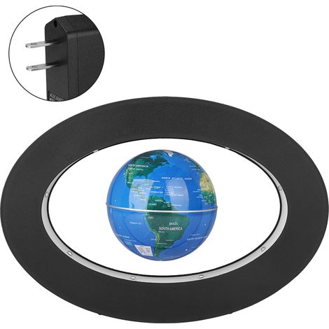 Globe lévitant magnétique électronique avec lumière LED, décoration de bureau et maison, couleur bleue, prise américaine. (1/5)