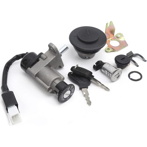 Ensemble de Commutateur D'allumage, Ensemble de Commutateur D'allumage à 4 Fils Verrouillage à Clé D'allumage à Gaz Interrupteur D'allumage à Gaz pour Scooters à Gaz 50cc 150cc 139qmb Gy6 Cyclomoteur (1/5)