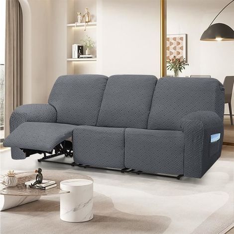 Bezug für 3-Sitzer Relax-Sofa, Sofabezüge, Chaiselongue-Bezug, Sternenhimmelgrau (1/4)