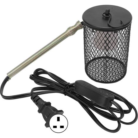 Lot de 2 abat-jour professionnels pour lampe chauffante reptile 220V, anti-brûlure, isolation thermique pour tortues, lézards et serpents, prise UK. (1/5)