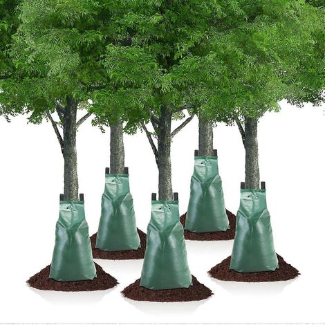 Lot de 5 sacs d'arrosage pour arbres en PVC de qualité supérieure de 20 gallons - Irrigation goutte à goutte à diffusion lente (1/5)