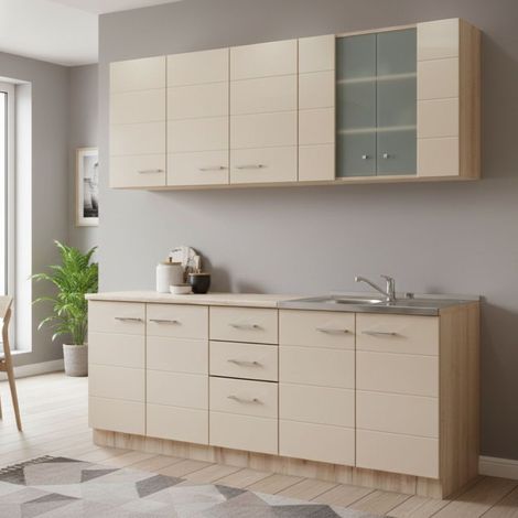 Cocina, 2 Cajones 9 Estantes, 10 Puertas, Beige - Ayer