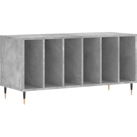 Armoire à disques - Meuble disques de rangement gris béton 100x38x48 cm bois d'ingénierie fr208 - Maison La Vie