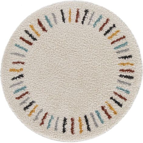 BOBOCHIC - Tapis ronds NONI uni 160x160 Beige (1/5)