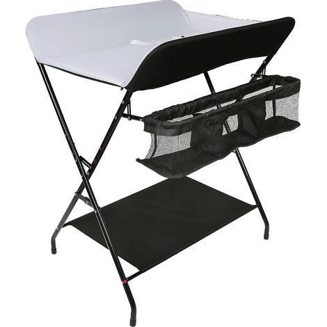 Cambiador, diseño ergonómico, almacenamiento práctico, negro. (1/2)