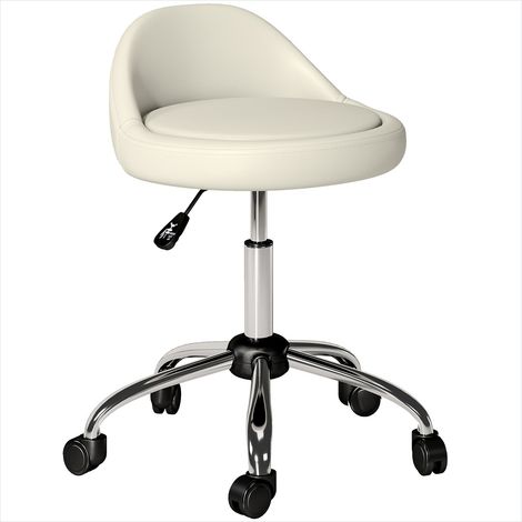 Tabouret à roulettes pivotant 360° hauteur réglable 53-73 cm (1/5)