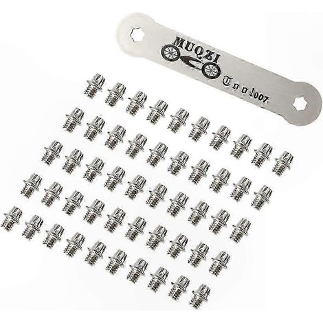 Set mit 50 Rennradpedalschrauben inklusive Montageschlüssel, Antirutschstiften und Fahrradreparaturzubehör