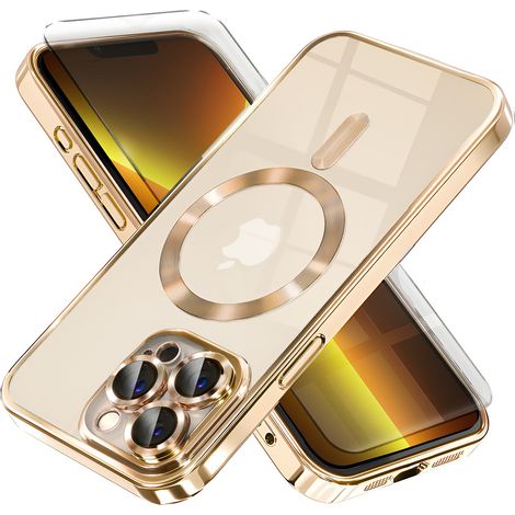 Custodia per iPhone 13 Pro, Electro MagSafe, oro + pellicola protettiva per lo schermo (1/5)