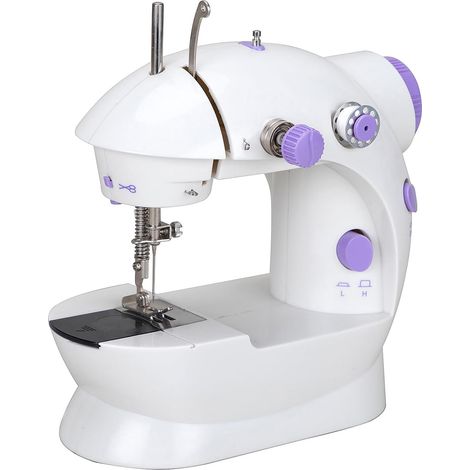 Machine à Coudre Électronique Mini Machine à Coudre Double Fil 2 Vitesses Machine à Coudre avec Pédale pour Vêtements Rideaux Artisanat (1/5)