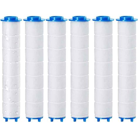6 Stück 9,5 x 2 cm Duschkopf Ersatzfilter, Duschkopffilter ​für abnehmbaren Duschkopf, Umkehrosmose, Chlor und Fluorid sowie Partikelfiltration (9,5 x 2 cm)