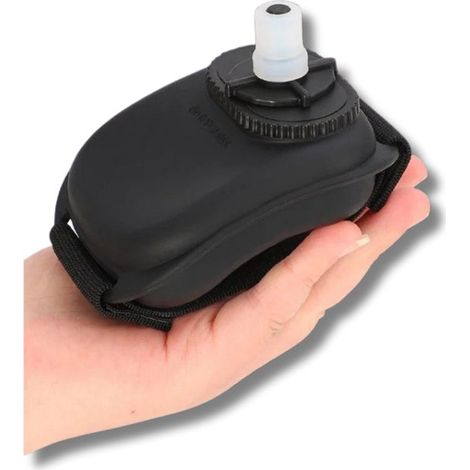 Gourde de sport à porter au poignet - 220 ml - Noire - Gourde de sport portable - Gourde pour la course à pied (1/5)