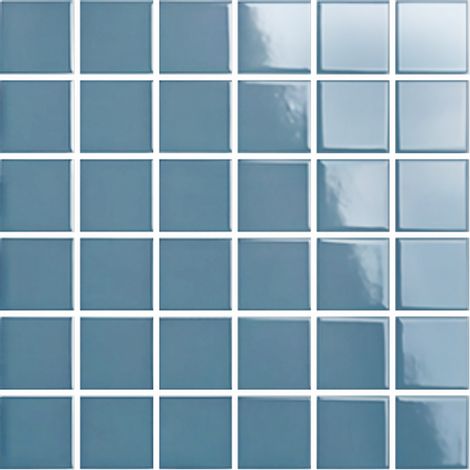 Mosaïque de grès cérame PICCOLO VELVET 5x5cm (finition brillante) - Rustic blue - - 326 - Rustic blue - boîte de 0.93 m2