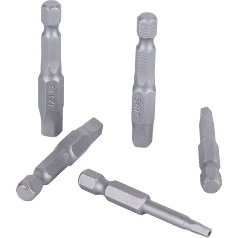 Jeu d'Embouts Magnétiques Pentagonaux S2 1/4" avec Tige Hexagonale, Forets Visseuse Durables à Trou Central Long (1/4)
