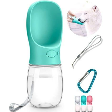BelleRise - Bouteille d'eau pour chien, bouteille d'eau portable étanche pour animaux de compagnie (35 cl, vert clair) (1/5)