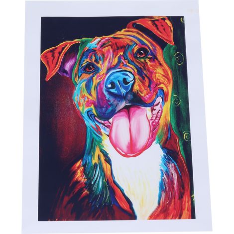 Tableau sur toile sans cadre à motif de chien mignon, idéal pour le salon ou la chambre. (1/5)