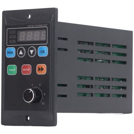 Inverter per motori a frequenza variabile da 120 W, ingresso monofase 176-264 V, uscita trifase 0-220 V, display a LED. (1/5)