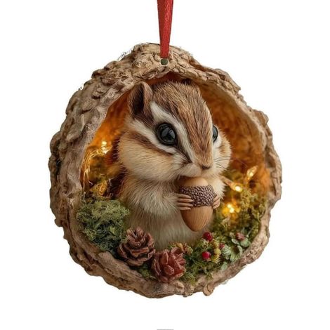 2D acrylique forêt animal décoration, forestier créature suspendu cadeau pour nature amoureux de la nature,B (1/5)
