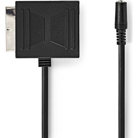 Cable scart scart macho scart hembra 35 mm hembra niquelado 480p 020 m redondo pvc negro caja