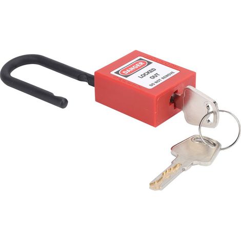 Cadenas de consignation/déconsignation 38 mm en nylon durable avec isolation de faisceau, résistant à la corrosion et fourni avec 2 clés