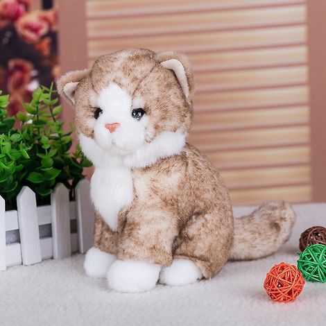 Realistische 25 cm große Plüschkatze – Kuscheltier zur Dekoration und als Geschenk für Kinder (1/4)