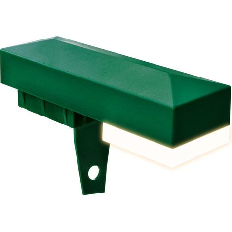 Zaunleuchte / LED Leuchte für Zaunpfosten 60x40mm - Farbe: grün - Leuchtmittel: Warmweiß 2700K