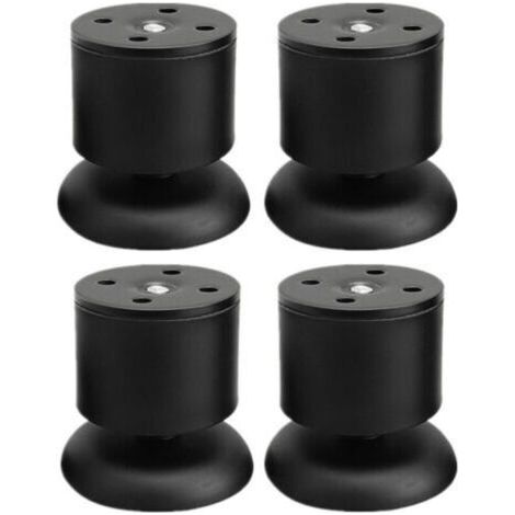 HOXILEELEO - Lot de 4 pieds de meuble réglables, 6 cm – Acier inoxydable avec patins en caoutchouc – Installation facile grâce aux vis fournies (1/5)