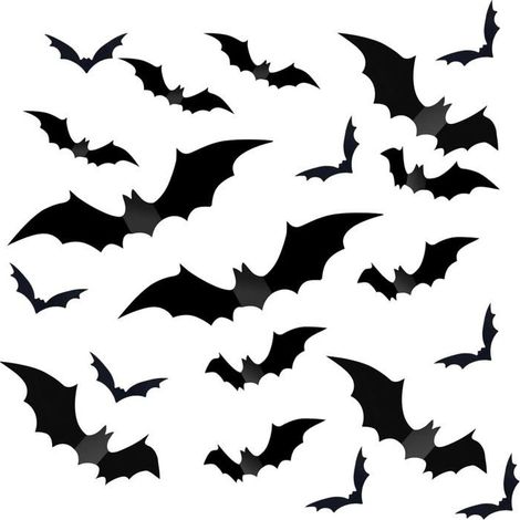 Chauves-souris 72 pièces PVC Effet 3D réaliste Décoration d'Halloween intérieure/extérieure Ta (1/5)